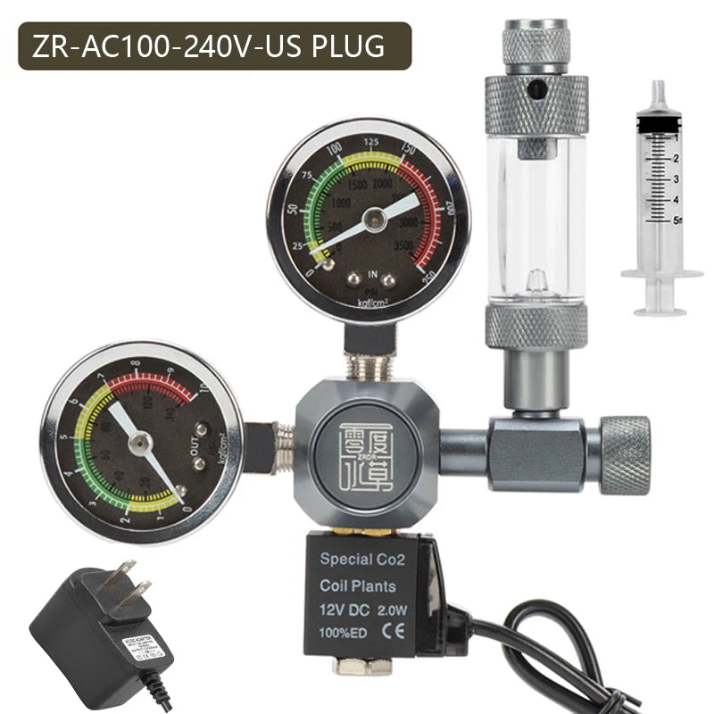 DIY Aquarium CO2 Regulator Magnetic Solenoid Kit Check Valve Fish Tank Accessories CO2 Control System Reactor Generator Set