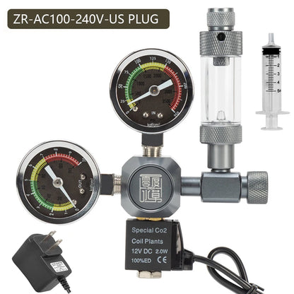 DIY Aquarium CO2 Regulator Magnetic Solenoid Kit Check Valve Fish Tank Accessories CO2 Control System Reactor Generator Set