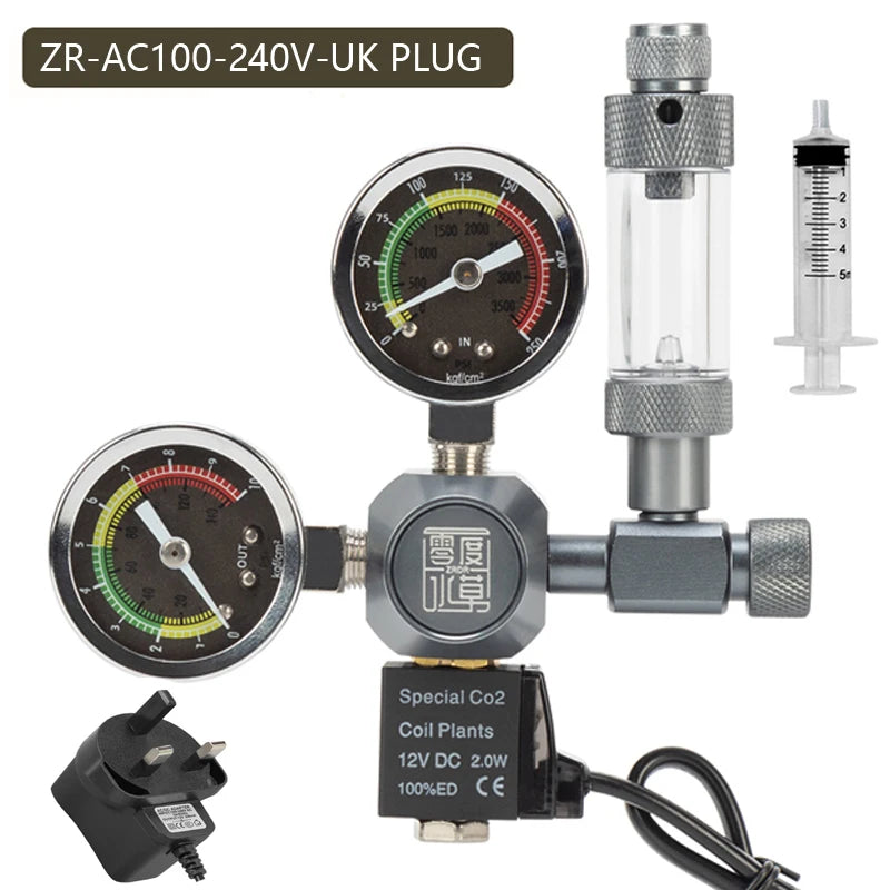 DIY Aquarium CO2 Regulator Magnetic Solenoid Kit Check Valve Fish Tank Accessories CO2 Control System Reactor Generator Set