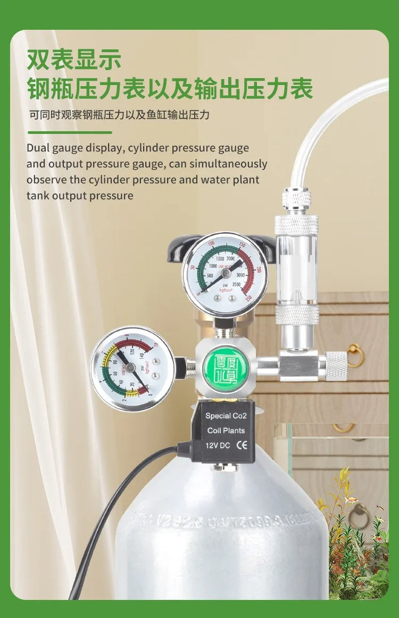 DIY Aquarium CO2 Regulator Magnetic Solenoid Kit Check Valve Fish Tank Accessories CO2 Control System Reactor Generator Set