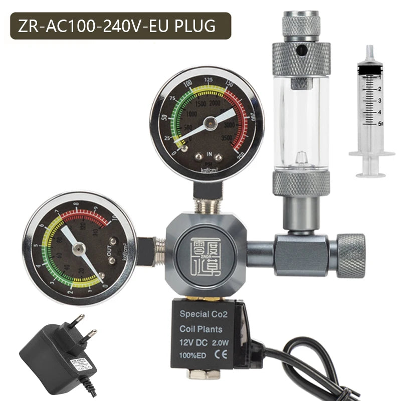 DIY Aquarium CO2 Regulator Magnetic Solenoid Kit Check Valve Fish Tank Accessories CO2 Control System Reactor Generator Set