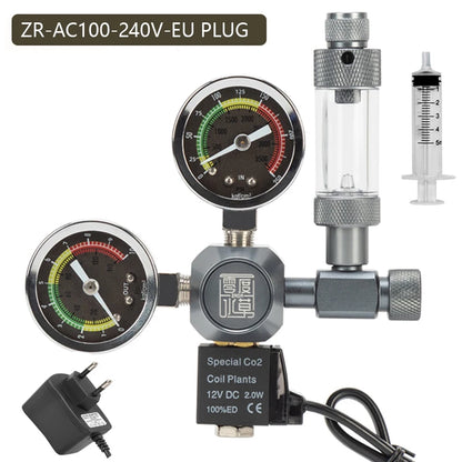 DIY Aquarium CO2 Regulator Magnetic Solenoid Kit Check Valve Fish Tank Accessories CO2 Control System Reactor Generator Set