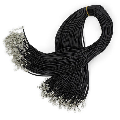 Waxed Pendant Cord -  2Mm X 55cm - Black 101