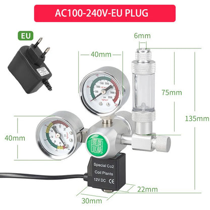 DIY Aquarium CO2 Regulator Magnetic Solenoid Kit Check Valve Fish Tank Accessories CO2 Control System Reactor Generator Set