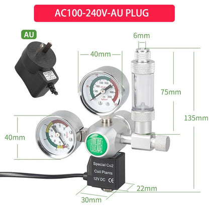 DIY Aquarium CO2 Regulator Magnetic Solenoid Kit Check Valve Fish Tank Accessories CO2 Control System Reactor Generator Set